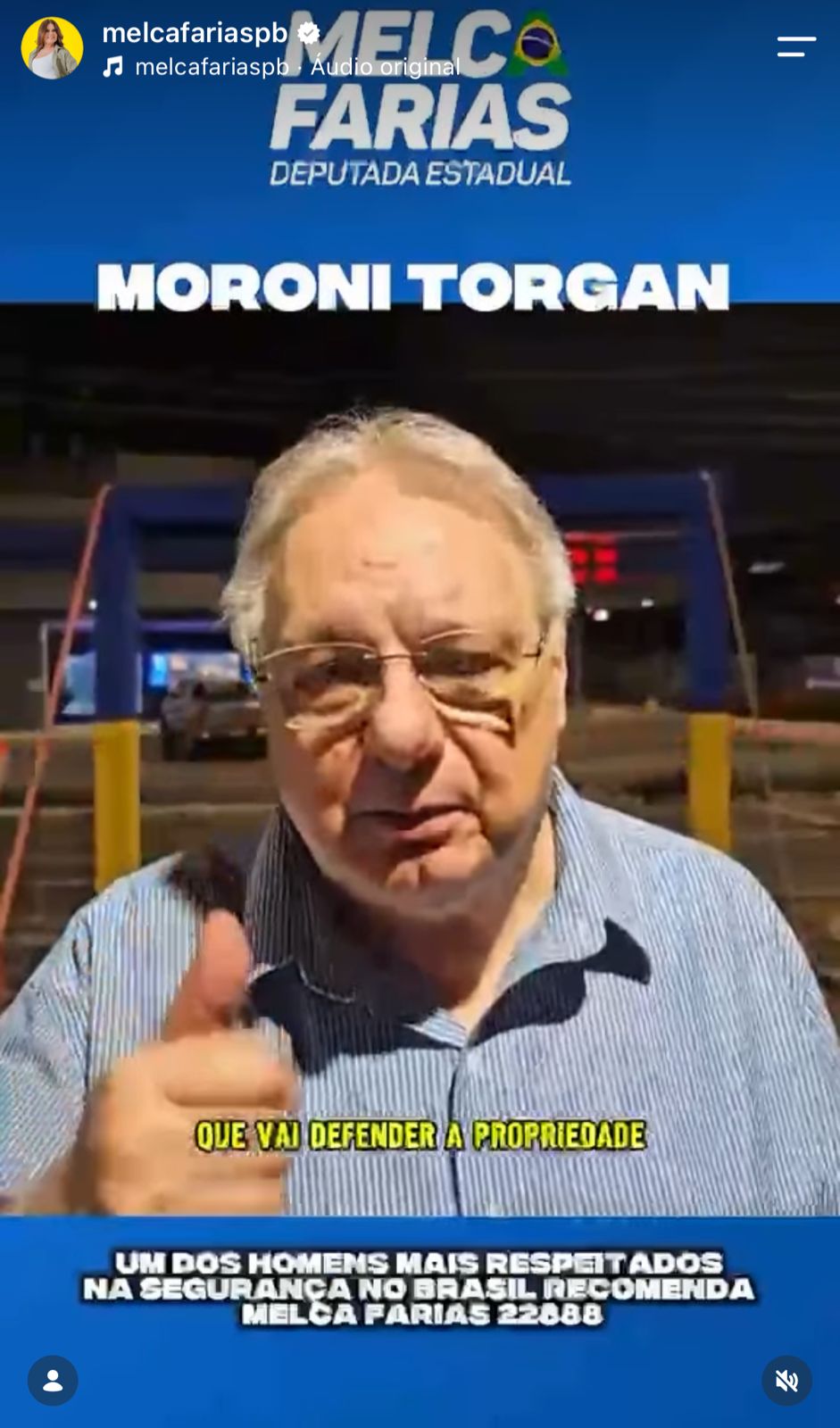 Melca Farias recebe adesão de Moroni Torgan, nome de peso na segurança pública