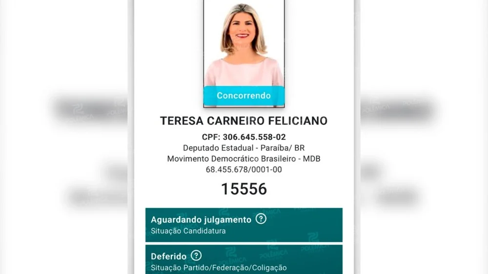 MPE emite parecer favorável ao registro de candidatura de Maria Teresa Carneiro Feliciano