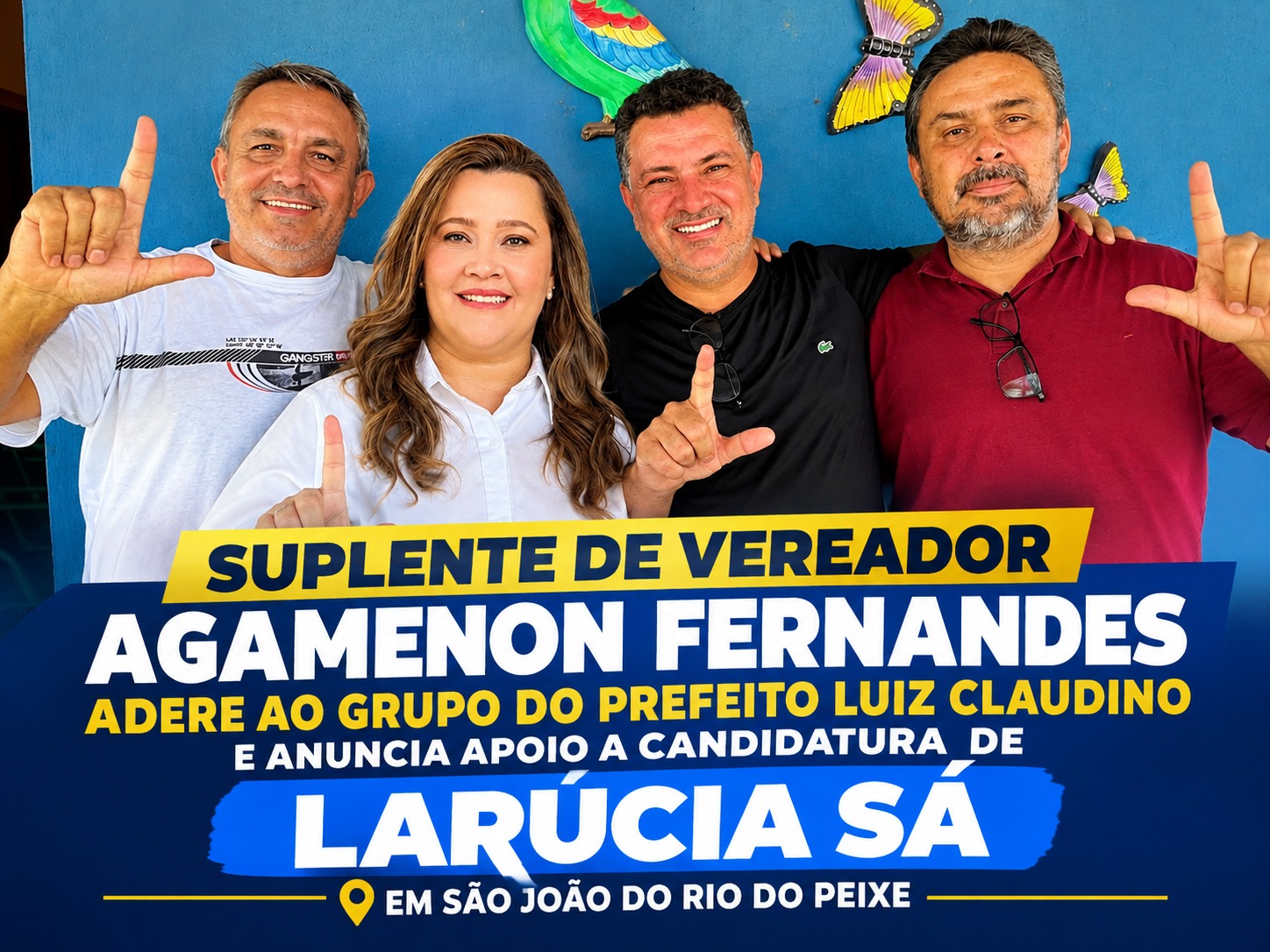 Suplente de vereador Agamenon Fernandes adere ao grupo de Luiz Claudino e anuncia apoio a Larúcia Sá