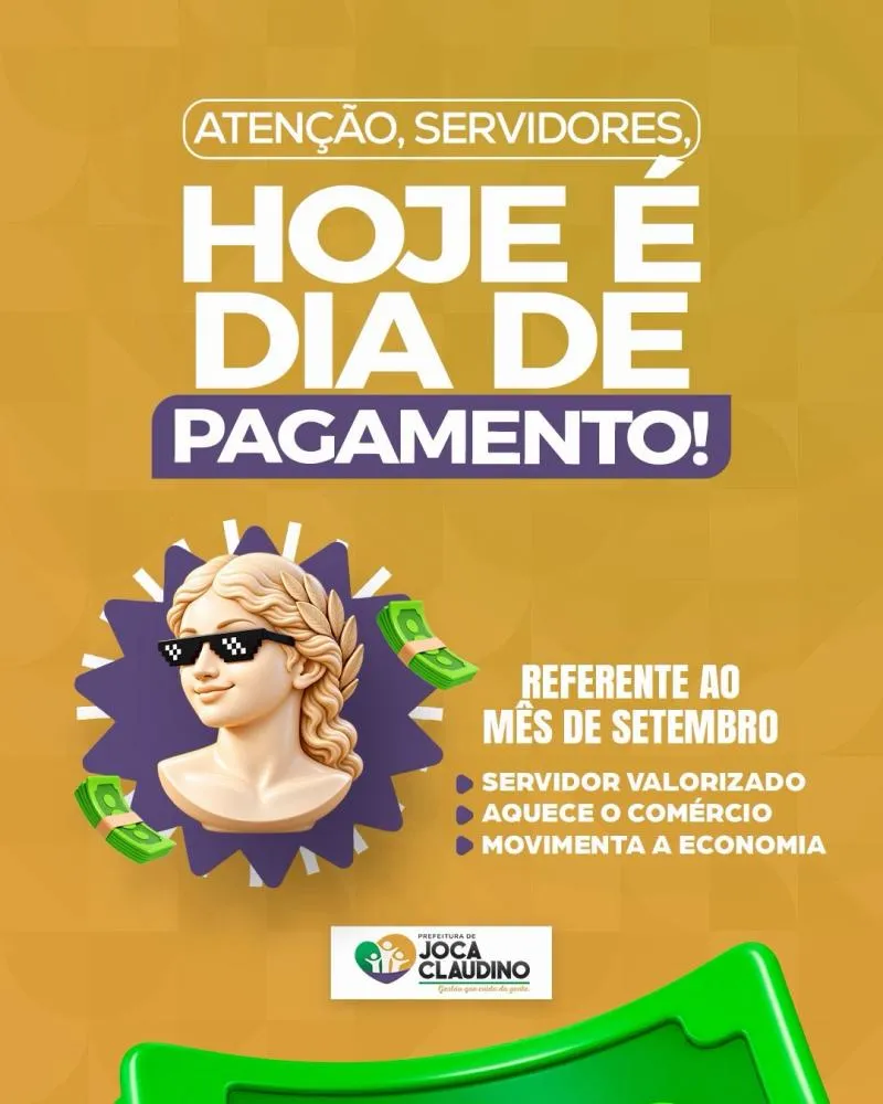 Prefeito Rinaldo Cipriano da cidade de de Joca Claudino paga servidores nesta quarta-feira (30) e destaca equilíbrio das contas públicas