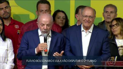 Após eleição ir ao segundo turno, Lula diz que acredita na vitória sobre Flávio Bolsonaro