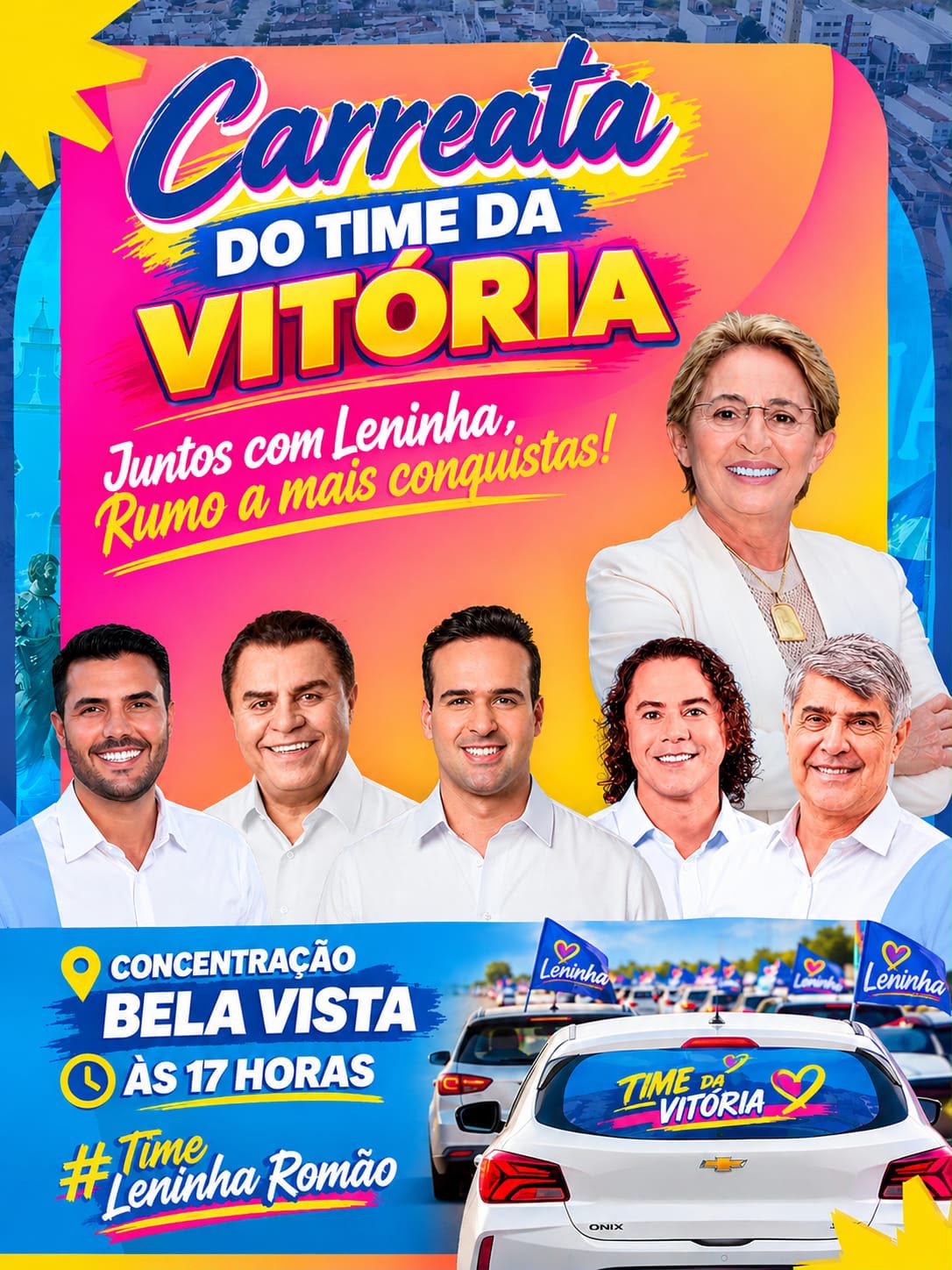 Time da Vitória vai às ruas: grupo de Leninha Romão realiza grande carreata nesta sexta em Uiraúna
