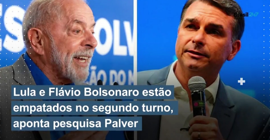 Lula e Flávio Bolsonaro estão empatados no segundo turno, aponta pesquisa Palver