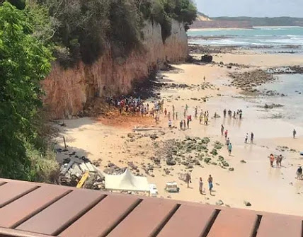 Casal de turistas e bebê morrem soterrados nas falésias de Pipa