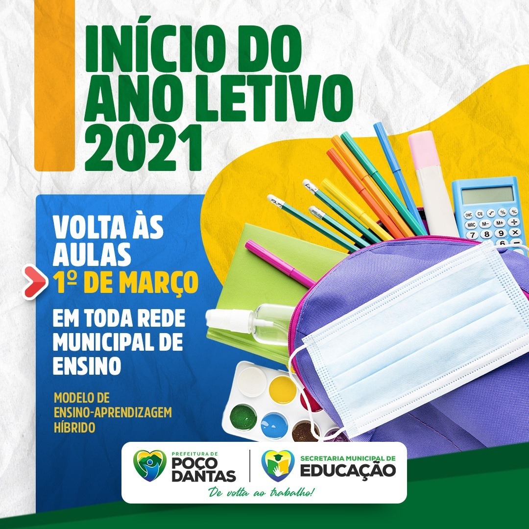 Volta as aulas: Prefeitura de Poço Dantas já tem data marcada para o inicio do ano letivo  2021
