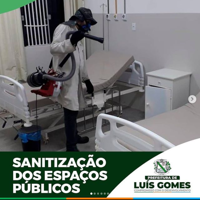 Prefeitura de Luís Gomes realiza processo de Sanitização de espaços públicos