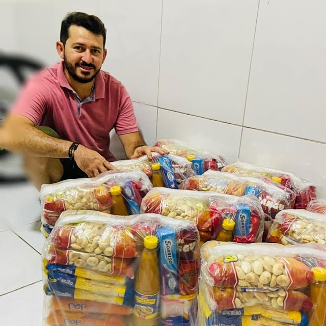 Vereador do RN é destaque por distribuir cestas básicas a famílias carentes do município