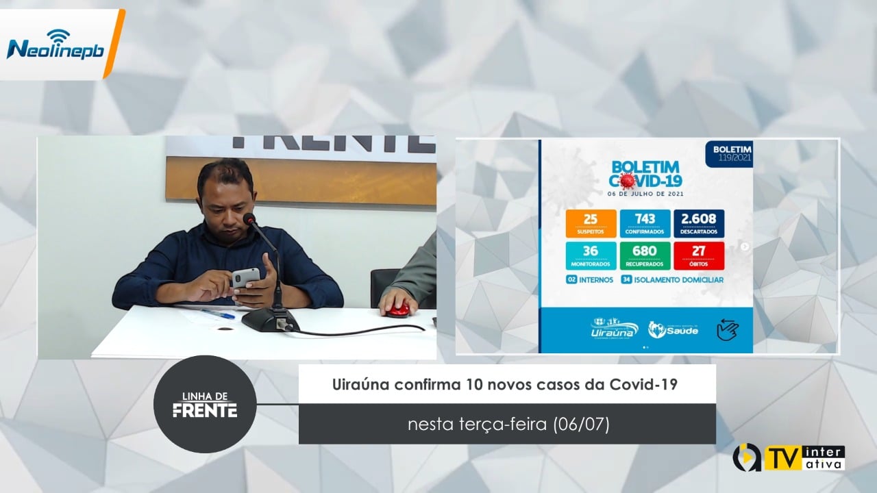 Uiraúna confirma 10 novos casos da Covid-19 nesta terça-feira (06/07)  – VEJA VÍDEO