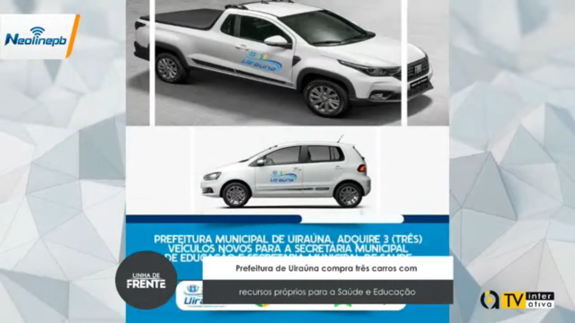 VEJA VÍDEO: Prefeitura de Uiraúna compra três carros com recursos próprios para a Saúde e Educação