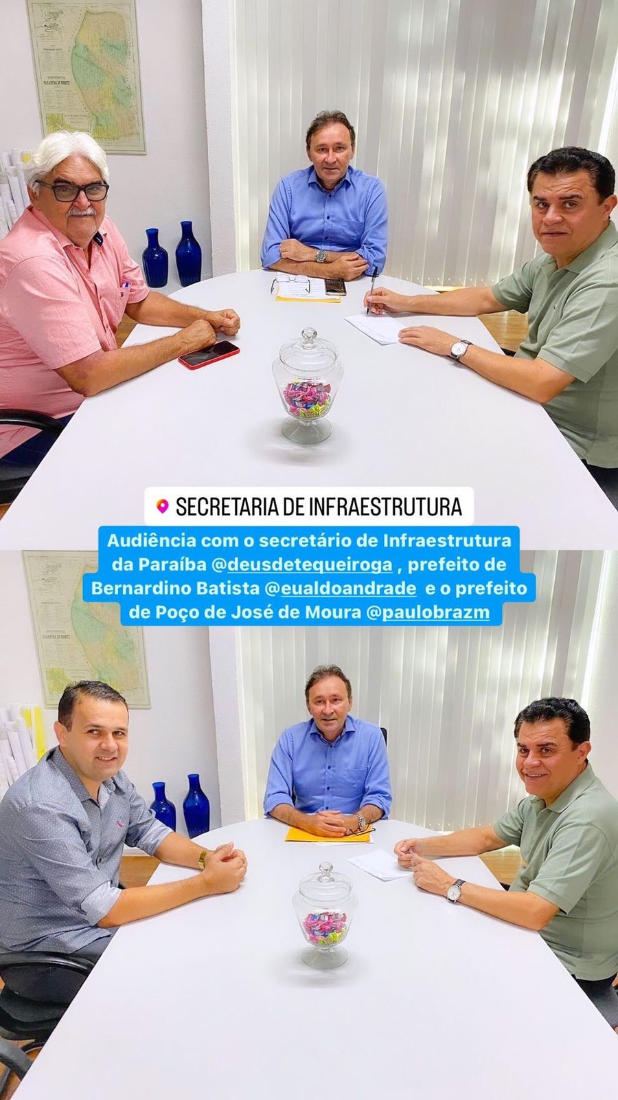 ALDO ANDRADE PARTICIPA DE AUDIÊNCIA COM DEPUTADO WILSON SANTIAGO E SECRETÁRIO DE INFRAESTRUTURA DA PB