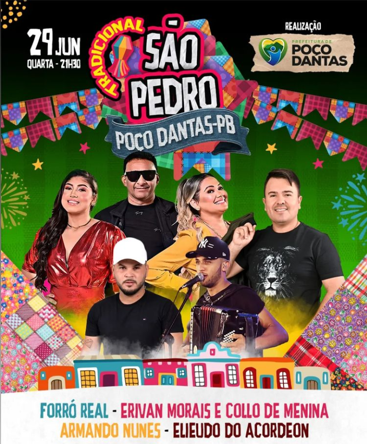 DIVULGADA A PROGRAMAÇÃO OFICIAL DO TRADICIONAL SÃO PEDRO DE POÇO DANTAS