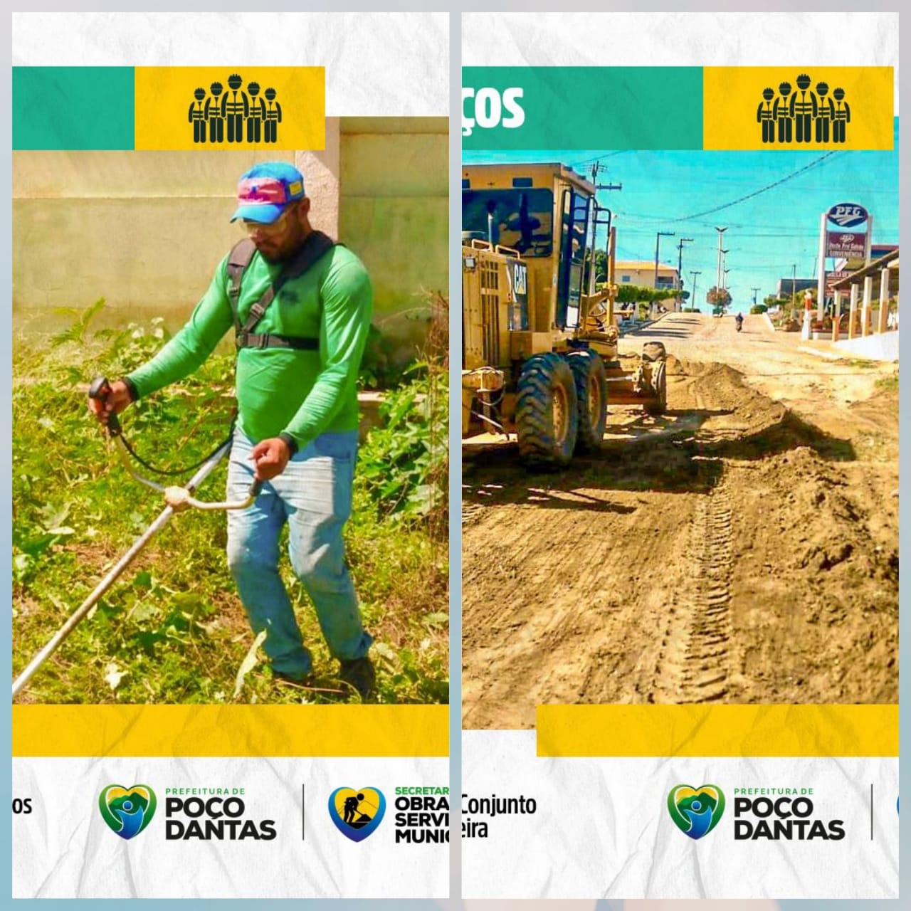 Prefeitura de Poço Dantas realiza trabalho de manutenção e limpeza em toda a cidade