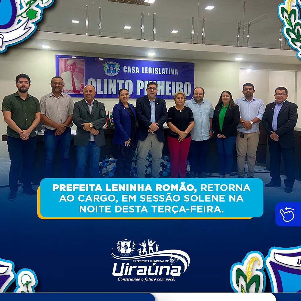 Leninha retorna ao cargo de prefeita após licença para tratamento de sáude