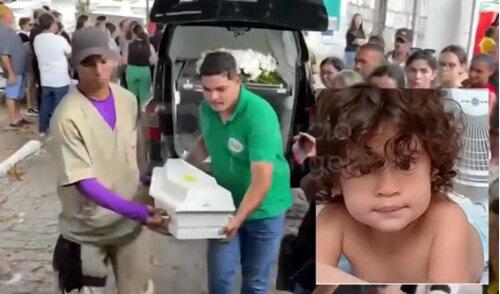 Sob forte comoção, bebê morta a facadas pela mãe é sepultada na Paraíba