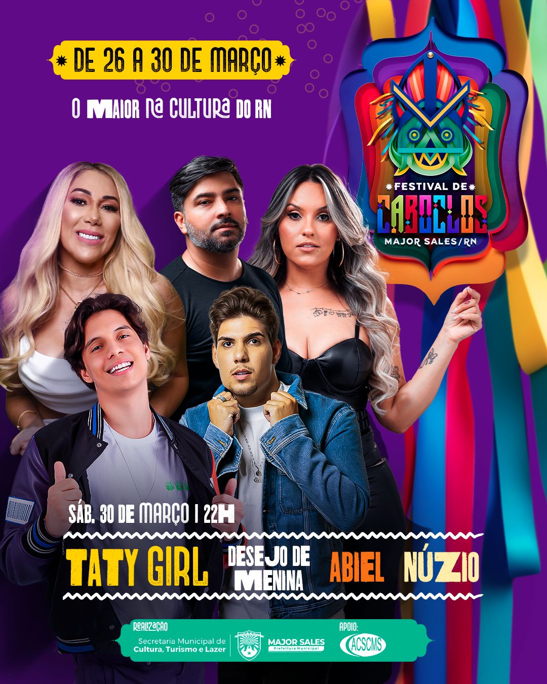 Prefeitura de Major Sales divulga programação do Festival de Caboclos 2024