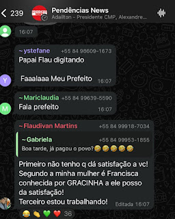 * Prefeito ataca moradora em grupo de zap no interior do RN.