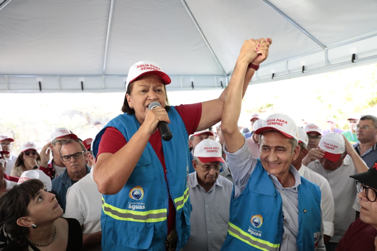 Governadora Fátima Bezerra comemora chegada das Águas do São Francisco no Seridó e abrem nova era hídrica no RN