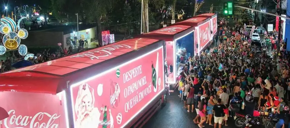 Caravana de Natal da Coca-Cola confirma roteiro na Paraíba com passagens por Patos, João Pessoa e Campina Grande