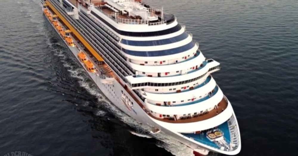 Costa Diadema parte da Itália rumo a Belém para servir como hotel flutuante
