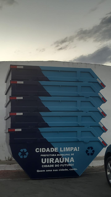 Cidade de Uiraúna terá locais públicos com recipientes para a boa coleta do lixo boa ação pública da prefeita Leninha Romão