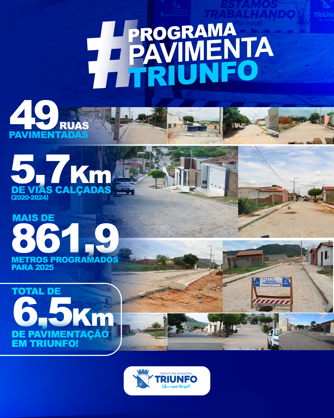 Triunfo Investe em Mais de 6,5 km de Pavimentação e Transforma Infraestrutura Urbana