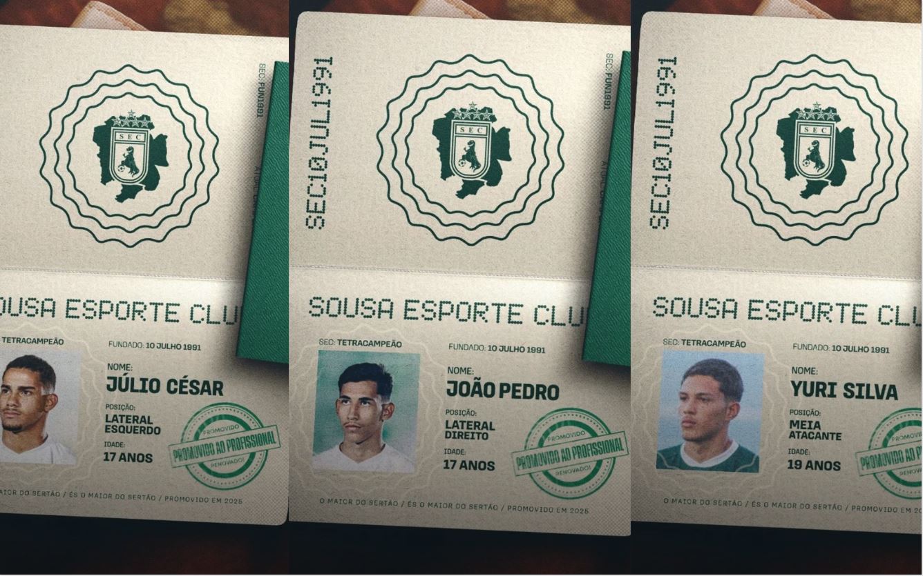 Sousa promove três jogadores formados nas categorias de base ao elenco profissional