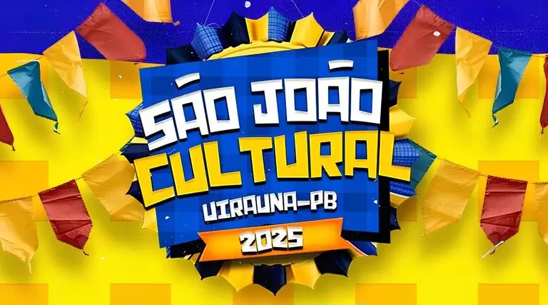 O São João Cultural Uiraúna 2025 acontece nos dias 20 e 21 de junho na Praça Joca Claudino, com shows de Bartô Galeno, Chico Amaro e quadrilhas juninas