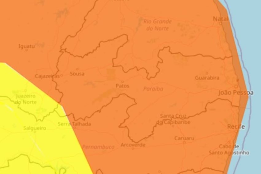 Inmet emite dois alertas de chuvas intensas para cidades da Paraíba