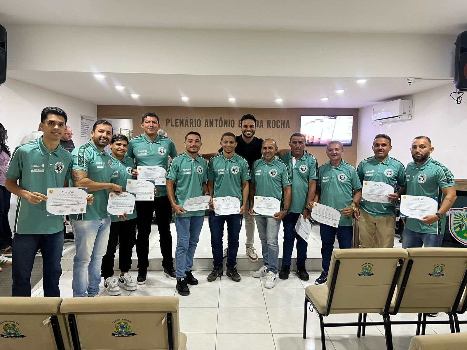 Seleção Majorsalense recebe moção de aplausos na câmara municipal